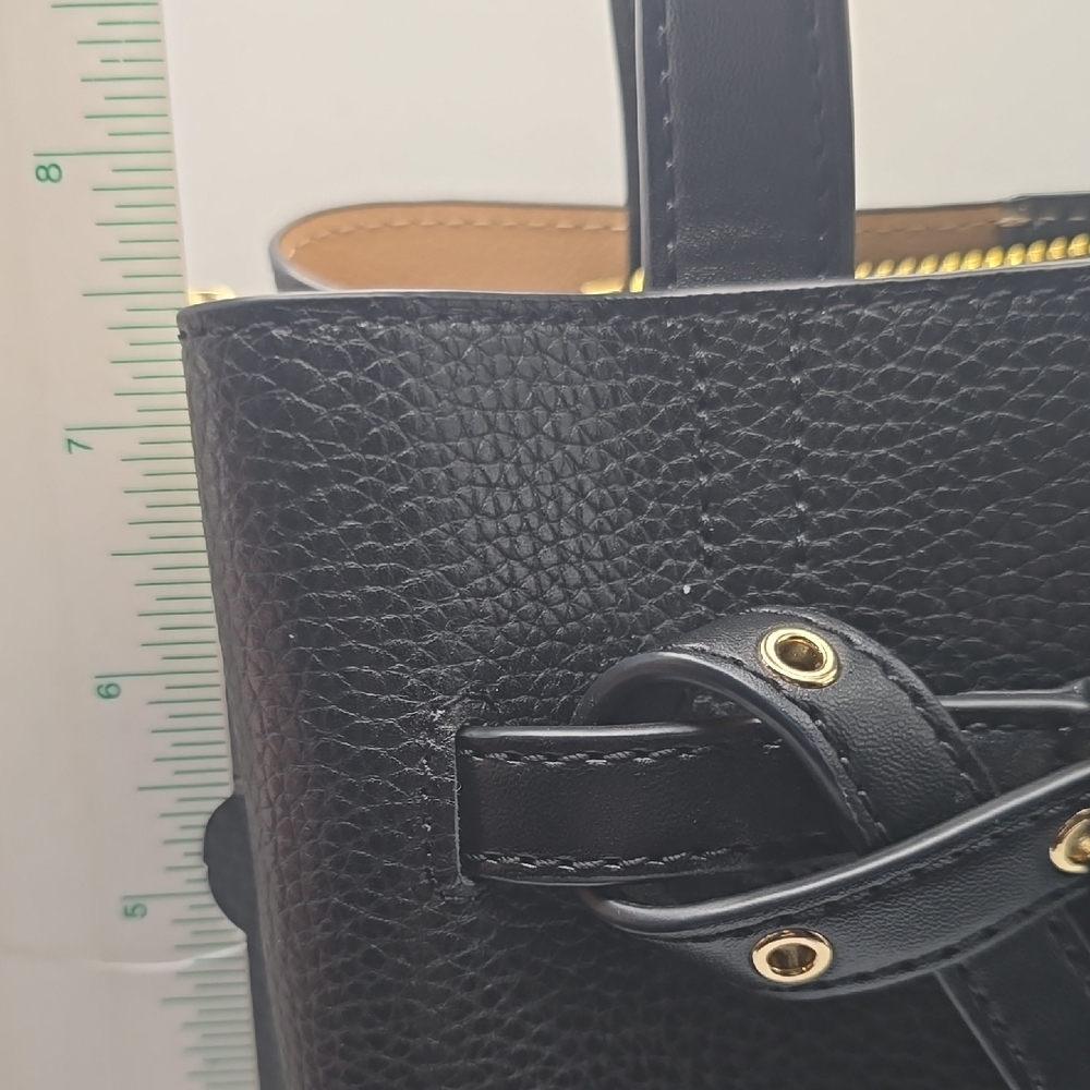 Michael Kors EMILIA Black Satchel with Gold Accents - Picture 13 of 13